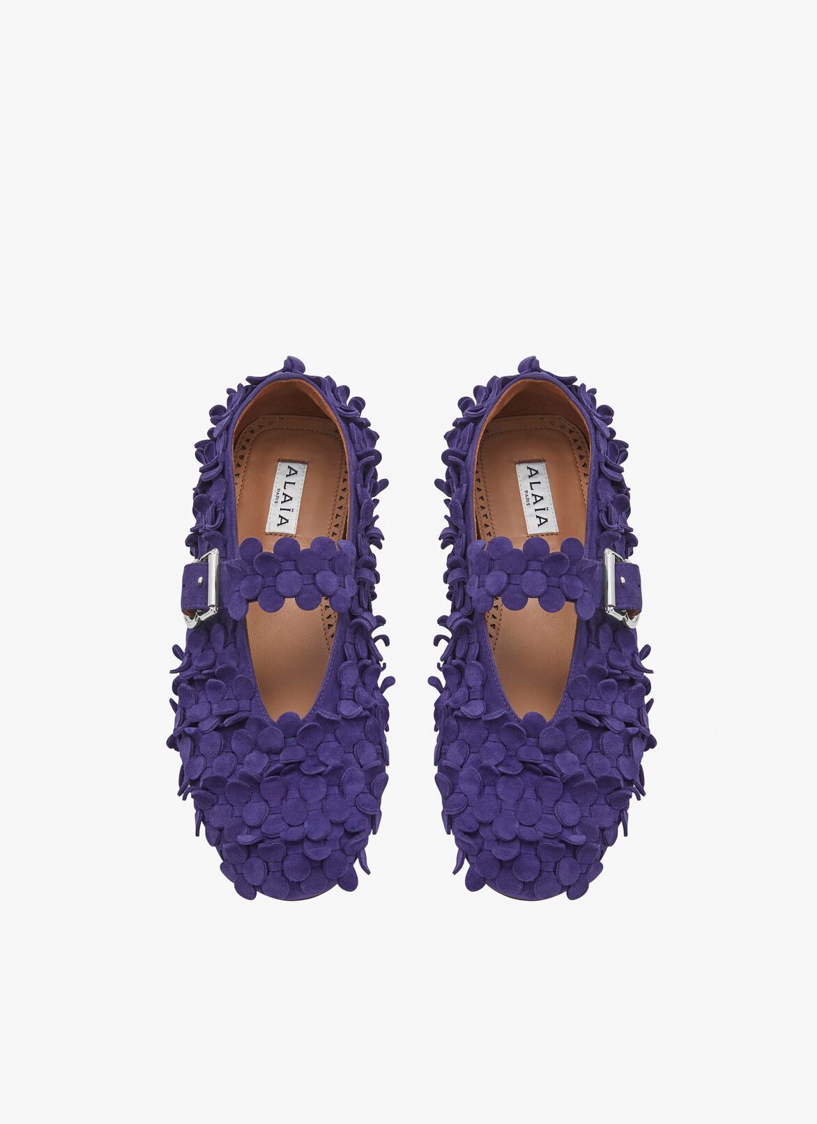 suede goatskin ballet flats ALAÏA PURPLE SUEDE GOATSKIN BALLET FLATS
